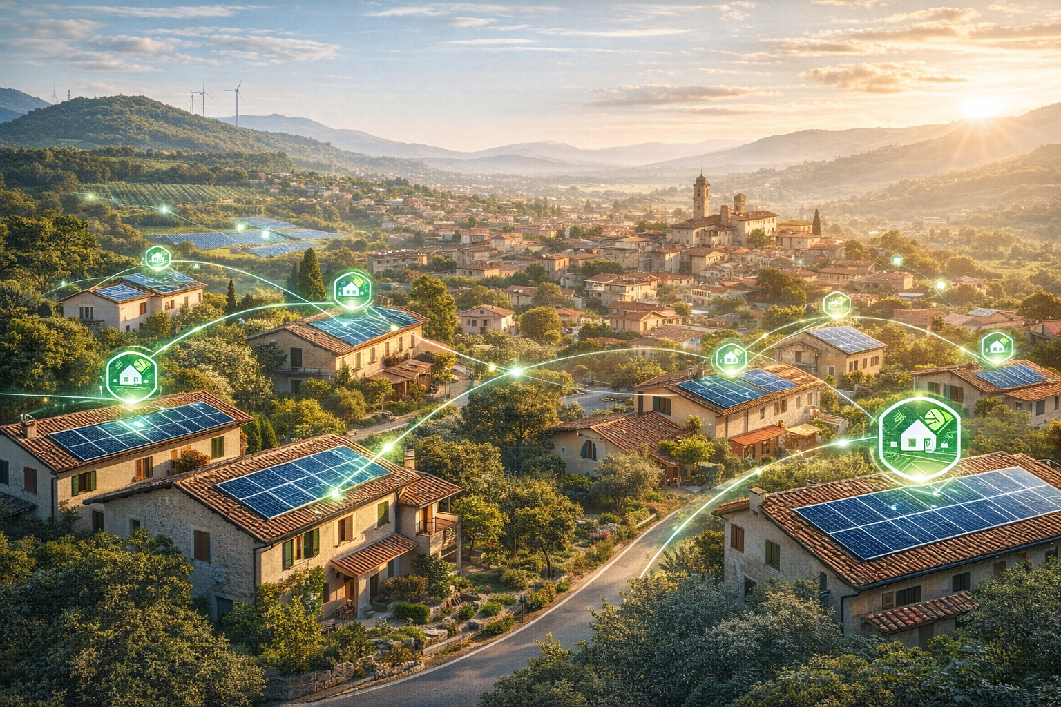 Energia verde in un borgo italiano